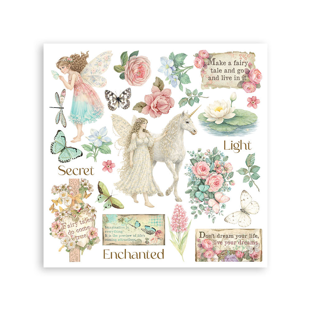 Stamperia - Wonderland - Rub On Assortment 6pcs. - 15,5 x 15,5 cm