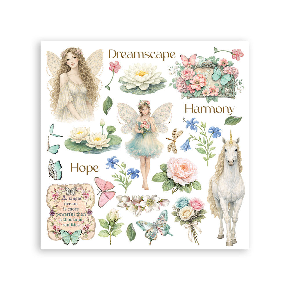 Stamperia - Wonderland - Rub On Assortment 6pcs. - 15,5 x 15,5 cm