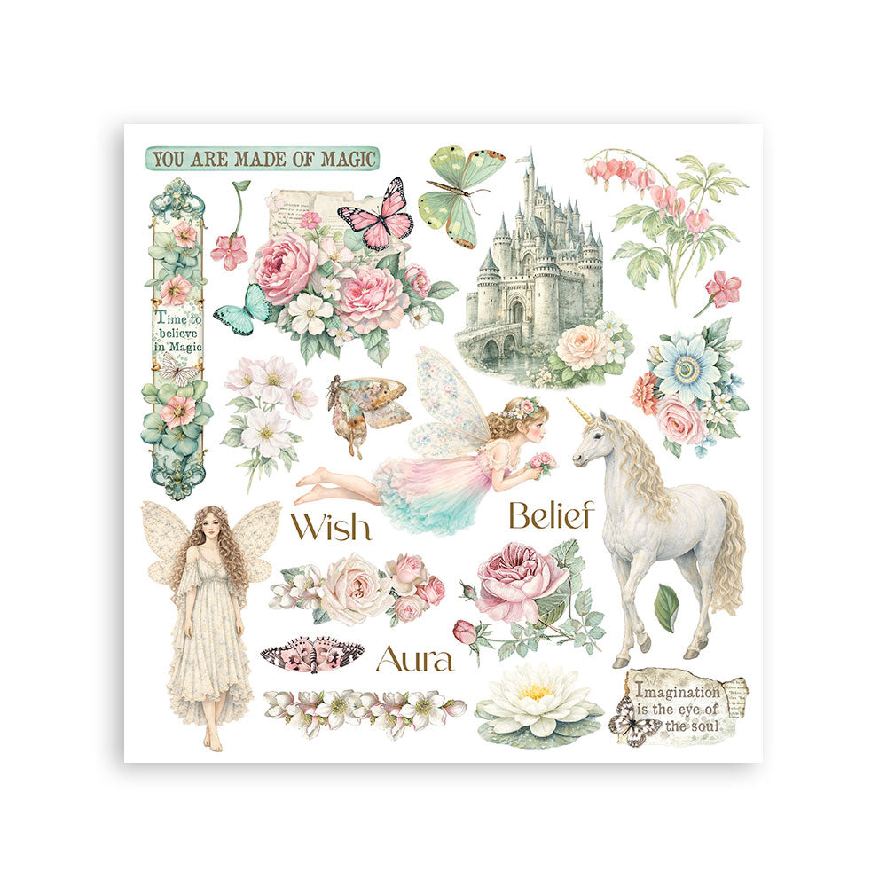 Stamperia - Wonderland - Rub On Assortment 6pcs. - 15,5 x 15,5 cm