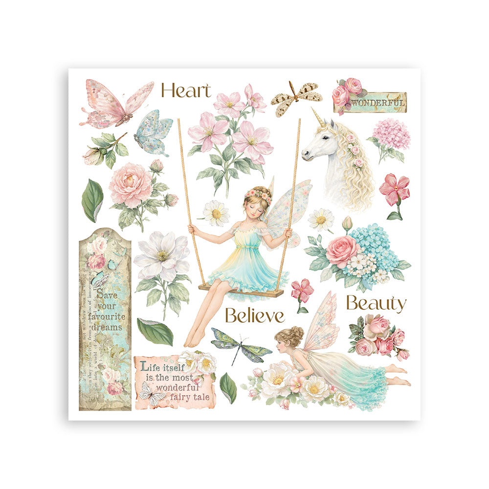 Stamperia - Wonderland - Rub On Assortment 6pcs. - 15,5 x 15,5 cm