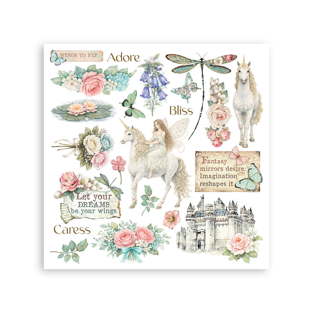 Stamperia - Wonderland - Rub On Assortment 6pcs. - 15,5 x 15,5 cm