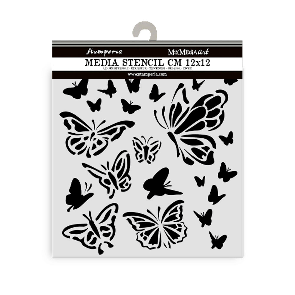 Stamperia - House of Roses - Stencil - Papillion 12cm.