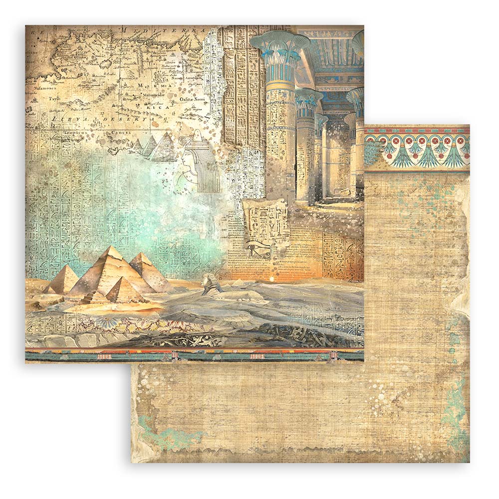 Stamperia - Fortune - Backgrounds - Land of Pharos - Paper Pad - 8 x 8"