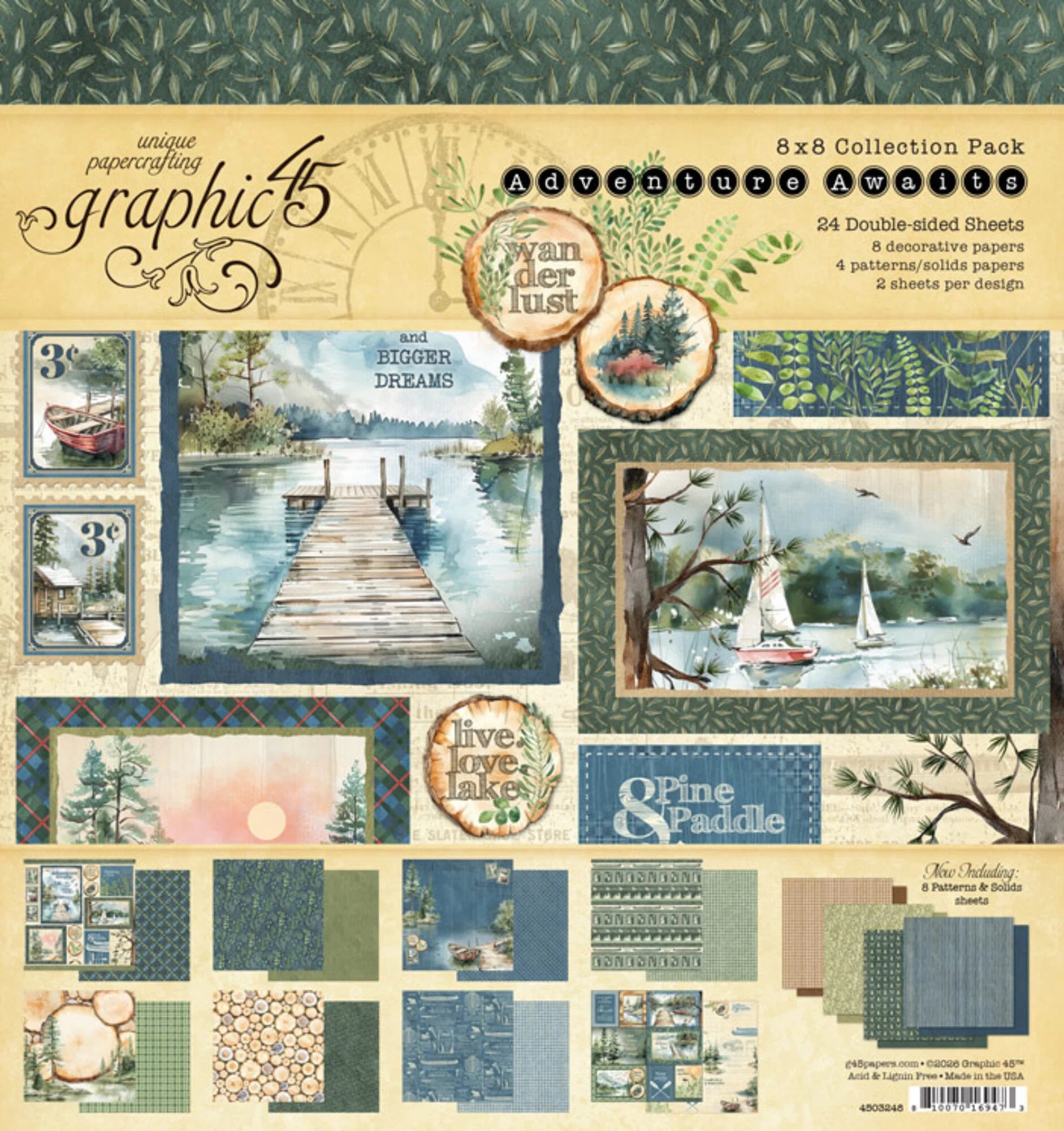 Graphic 45 - Adventure Awaits - Paper Pad 8x8"