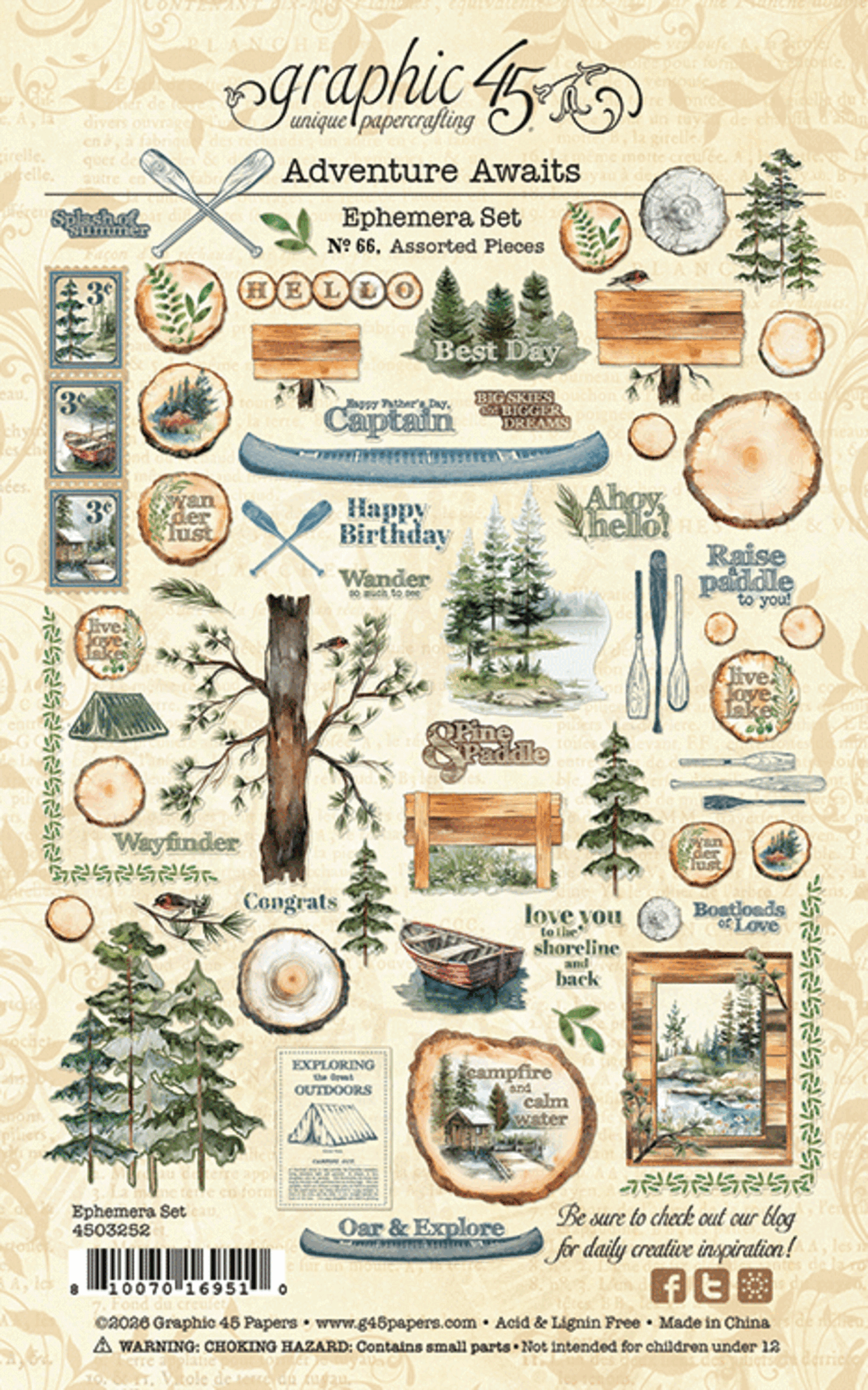 Graphic 45 - Adventure Awaits - Ephemera Die Cuts
