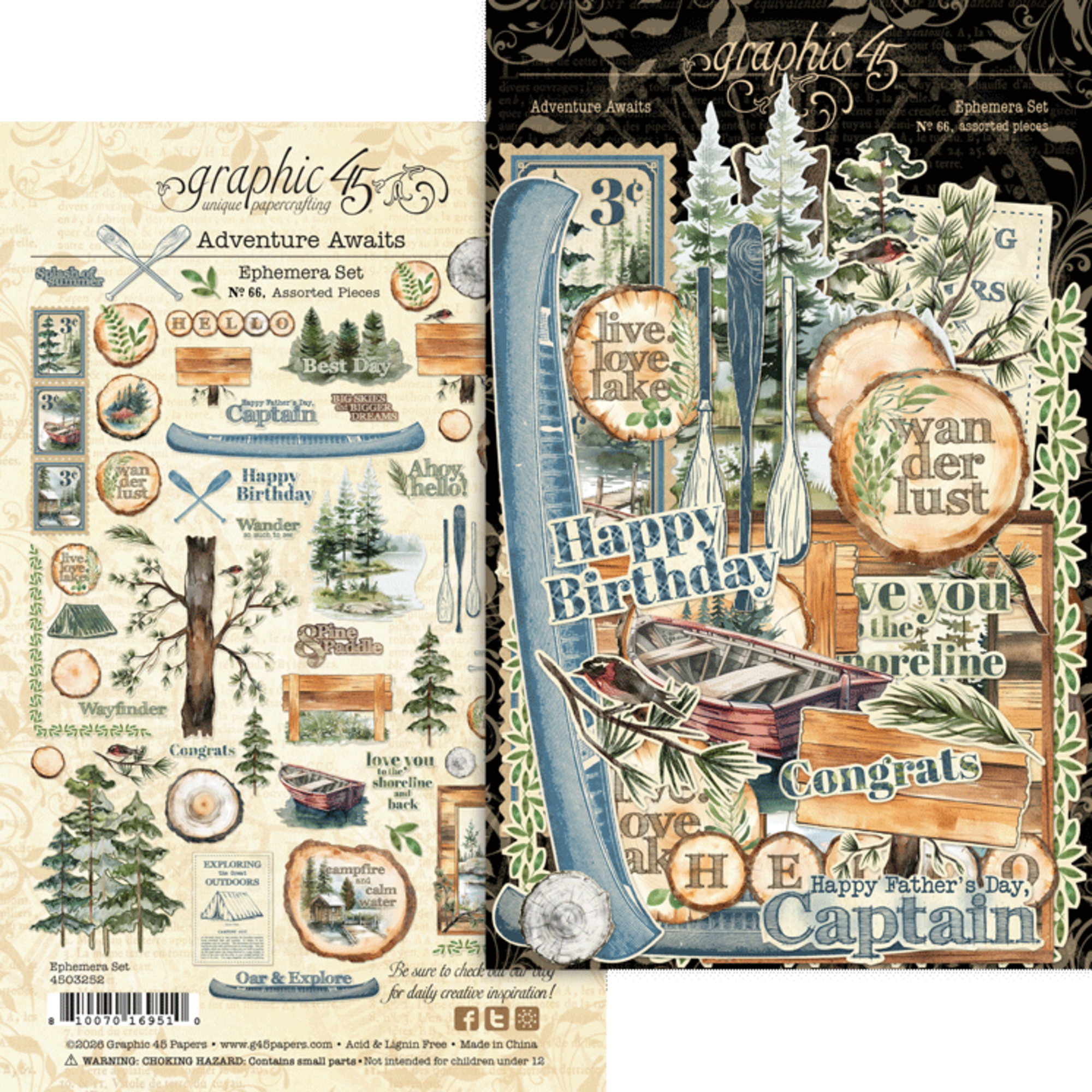 Graphic 45 - Adventure Awaits - Ephemera Die Cuts