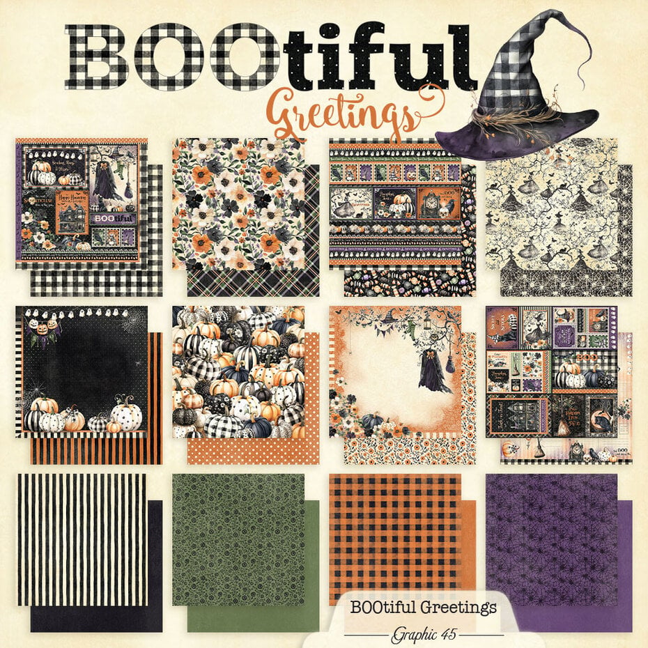 Graphic 45 - BOOtiful Greetings - Paper Pad - 12 x 12"