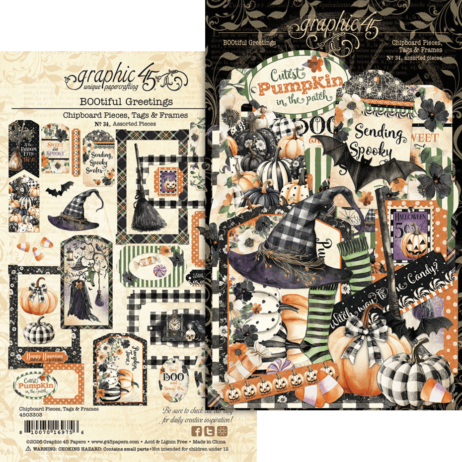 Graphic 45 - BOOtiful Greetings - Tags & Frames