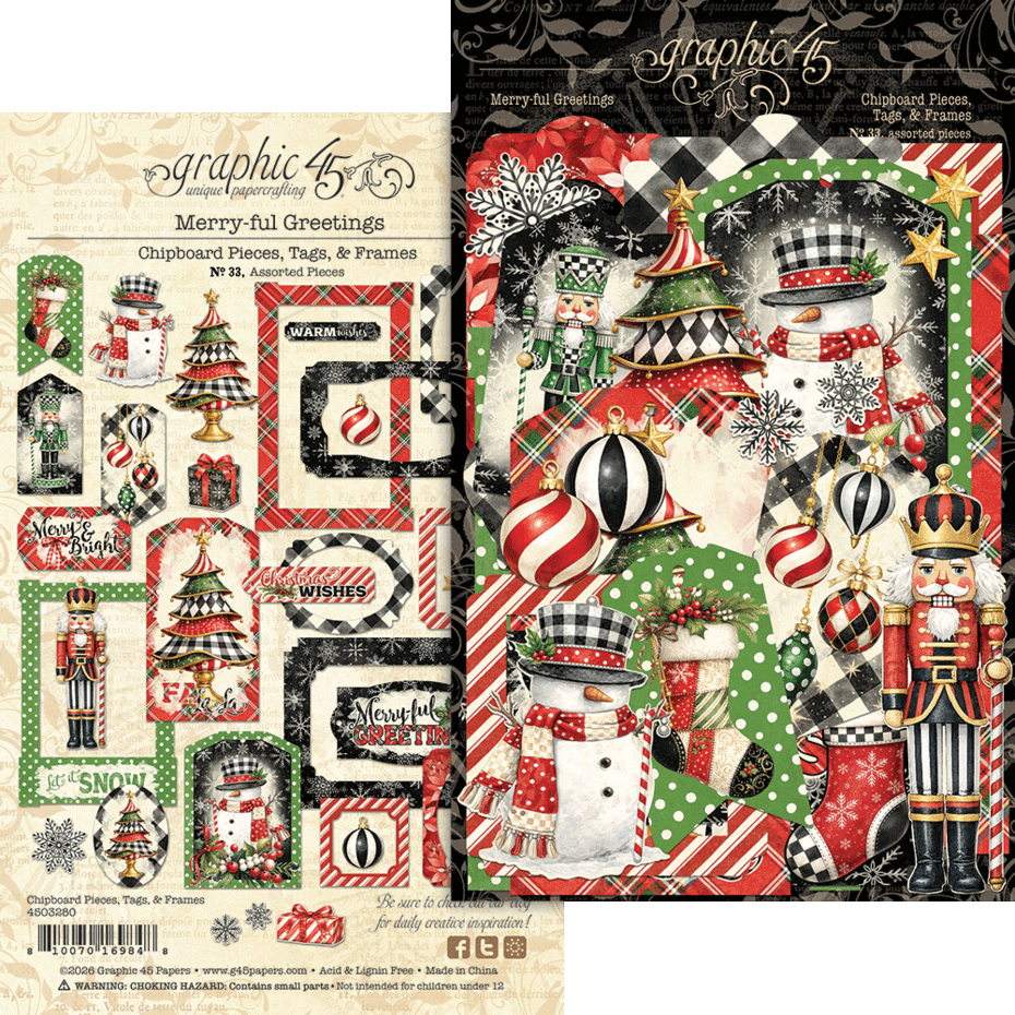 Graphic 45 - Merry-ful Greetings - Tags & Frames