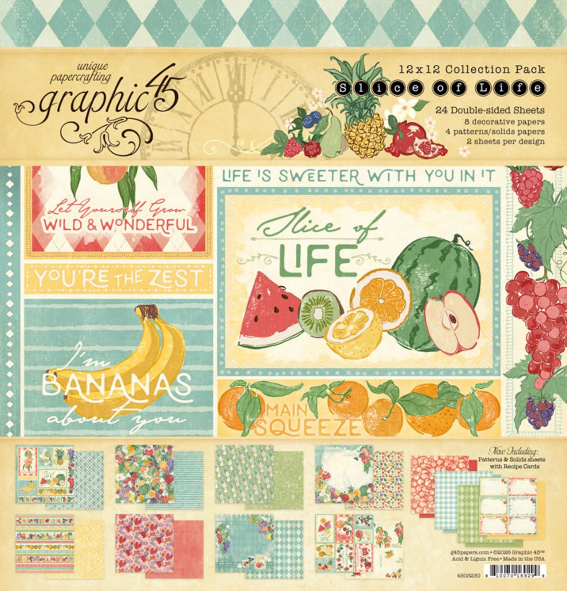 Graphic 45 - Slice of Life - Paper Pad - 12 x 12"
