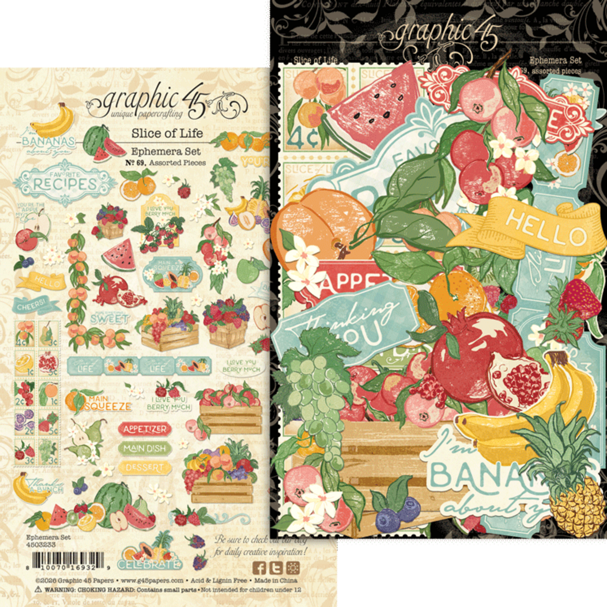Graphic 45 - Slice of Life - Ephemera Die Cuts