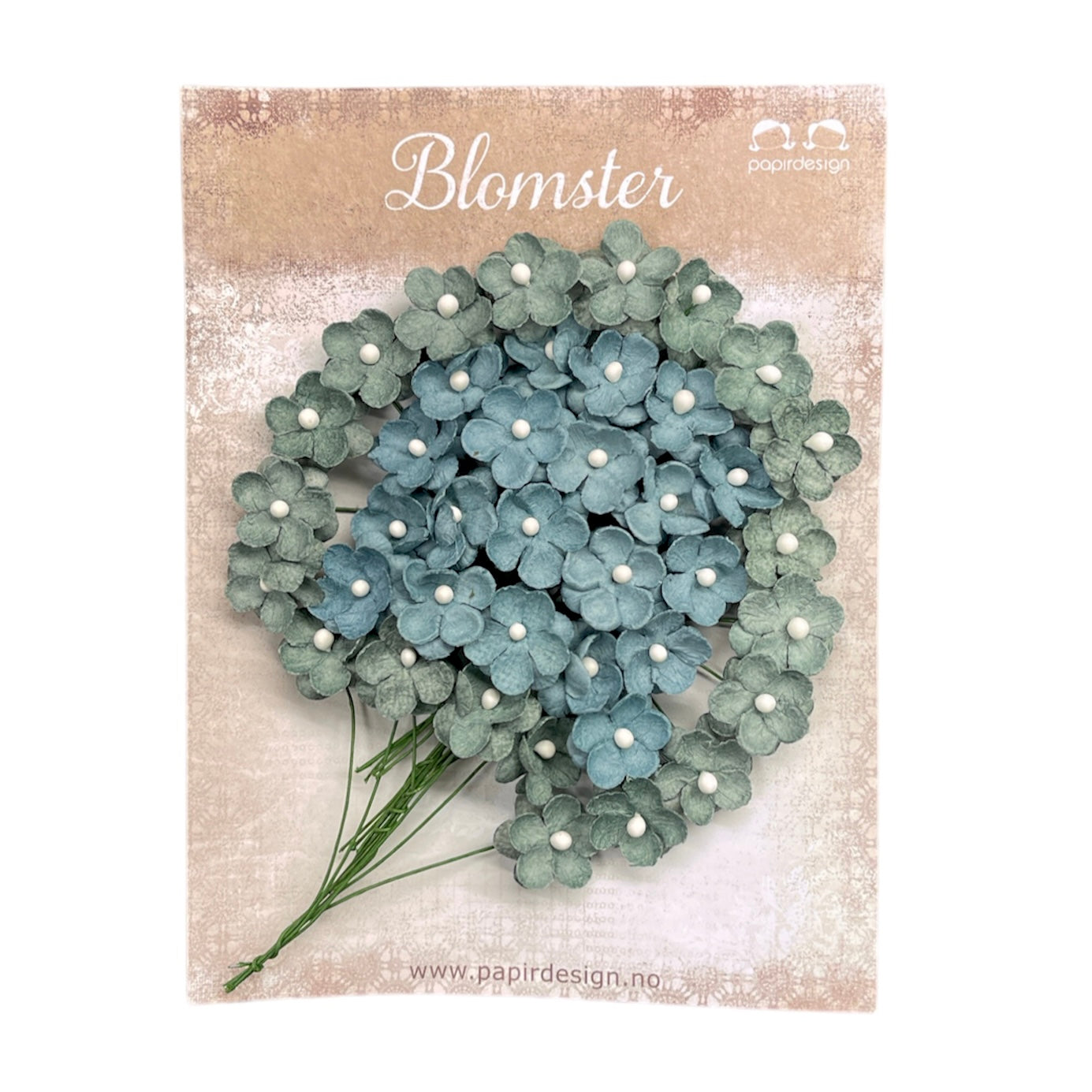 Papirdesign - Søte Blomster - Vintage Blå