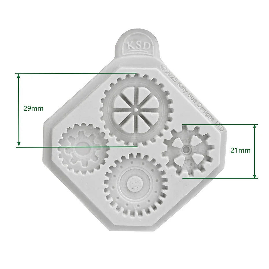 Kathy Sue Designs - Silicone Mould - Mini Cogs & Gears