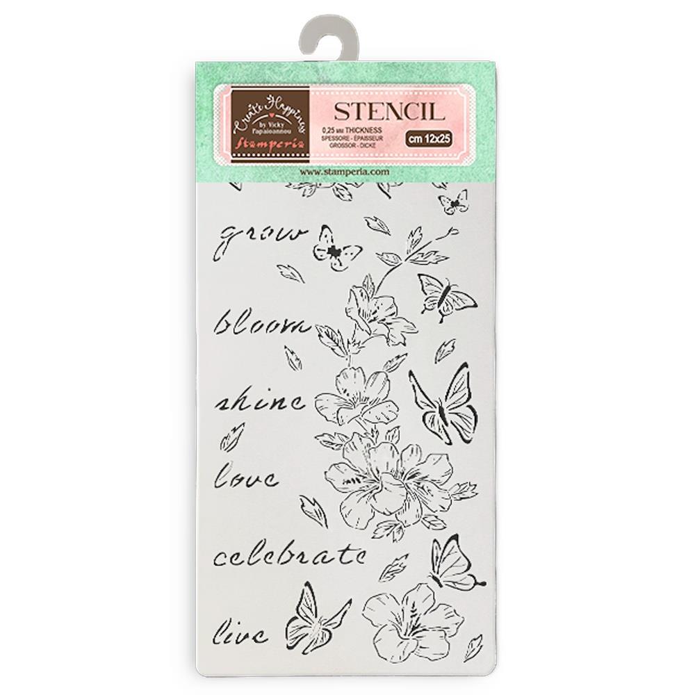 Stamperia - Secret Diary - Stencil - Flowers & Butterfly