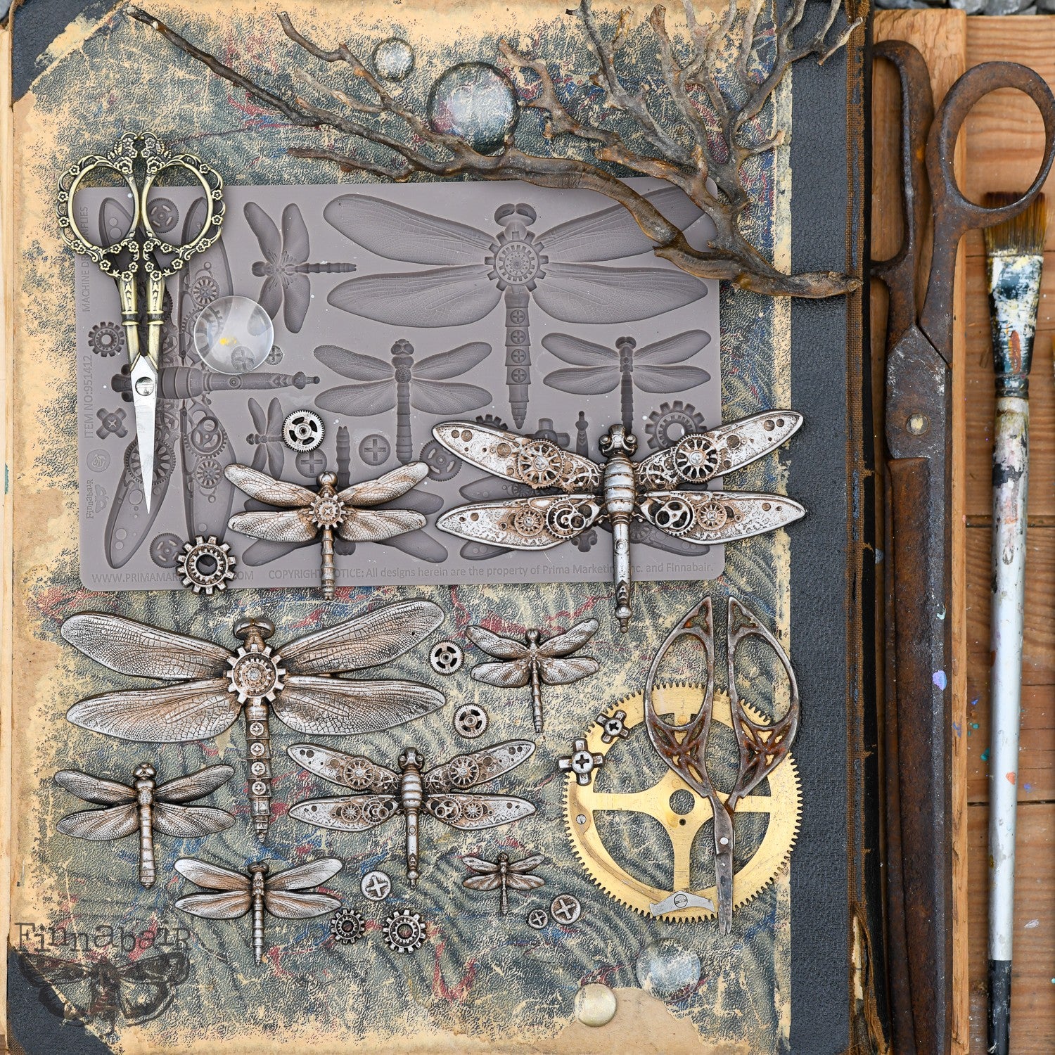 Prima - Finnabair Decor Mould - Machine Dragonflies