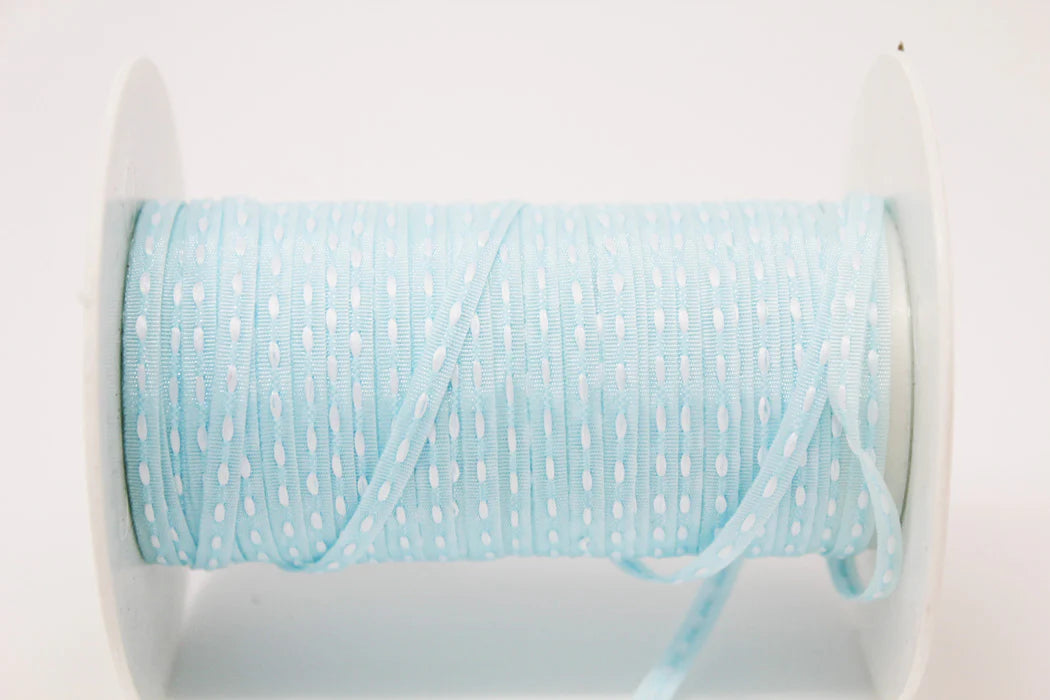 May Arts - Stitched Ribbon - Light Blue - METERSVIS