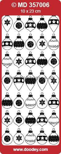 Klistremerker - Små Julekuler - Sølv