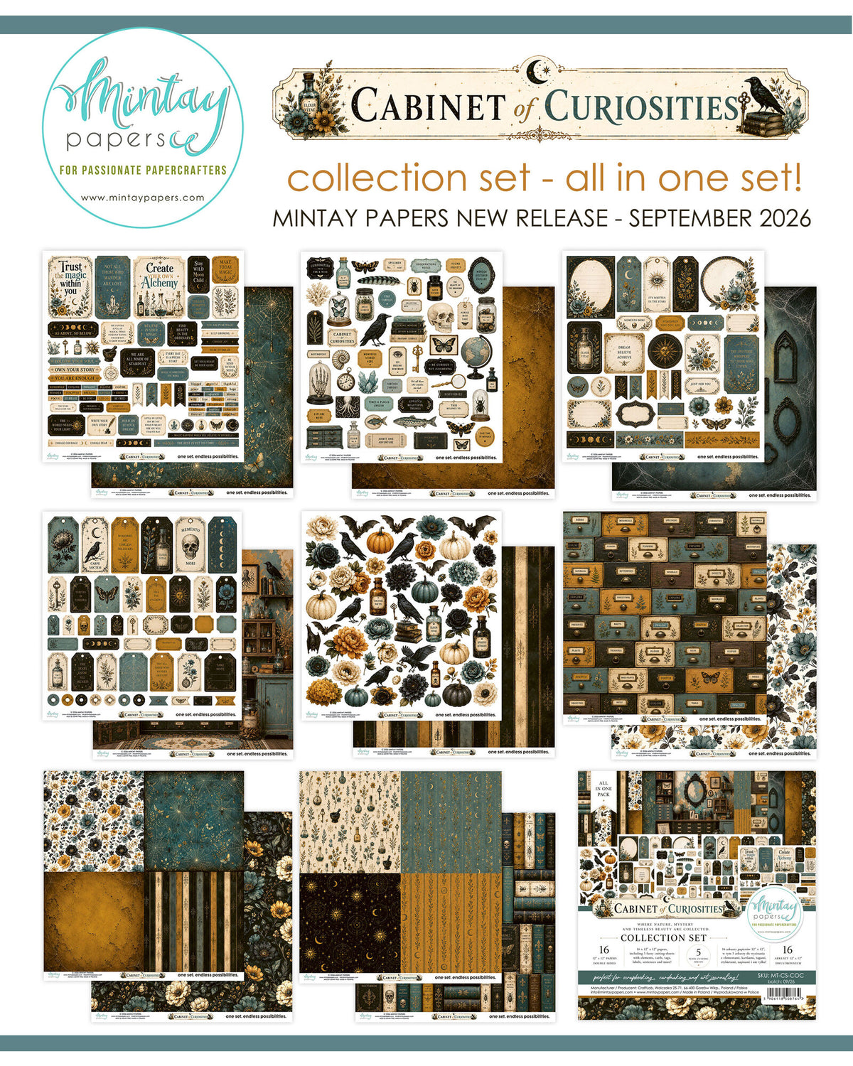 Mintay Papers - Cabinet of Curiosities 12x12 Inch Collection Set
