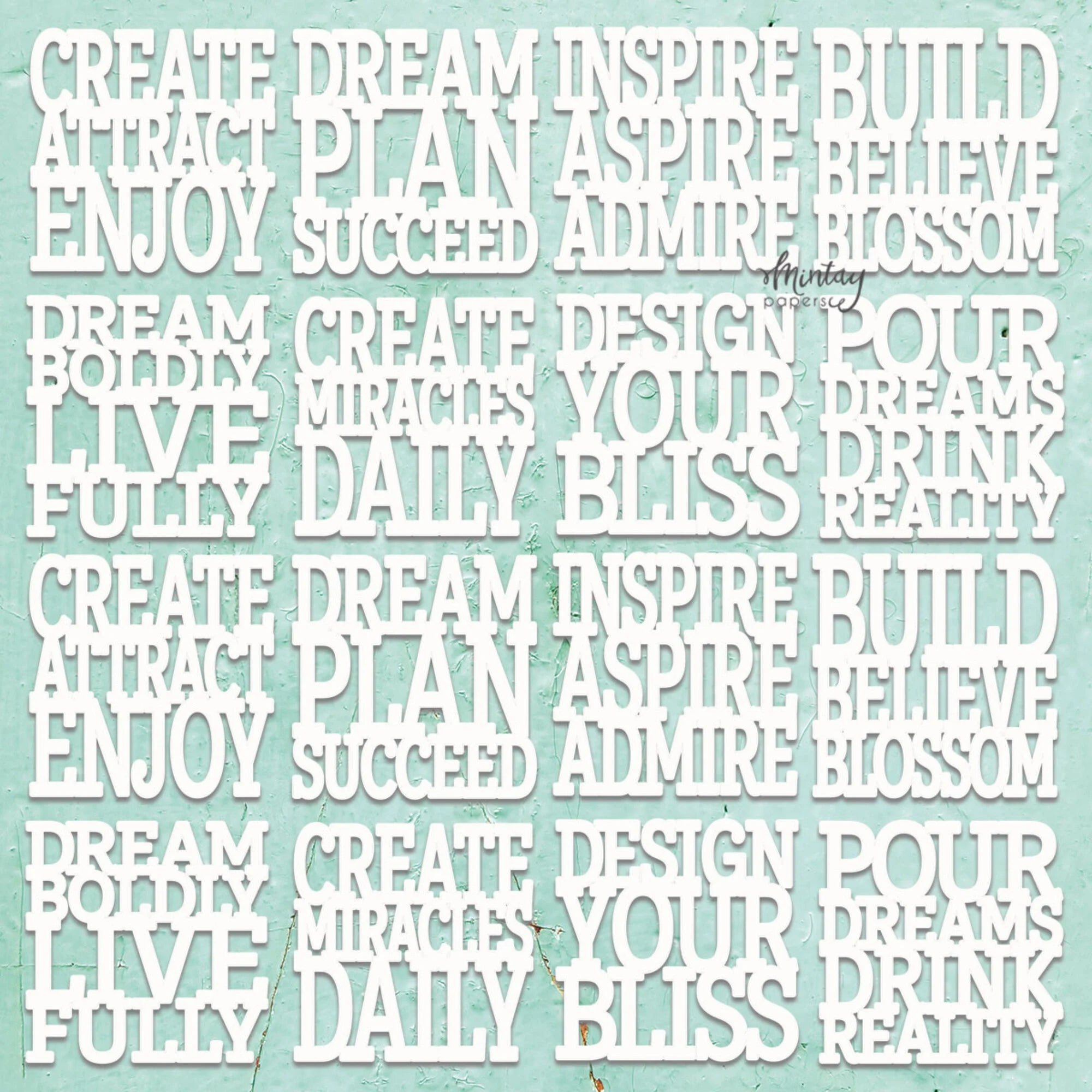 Mintay Papers - Mintay Chippies -  Chipboard - Affirmations