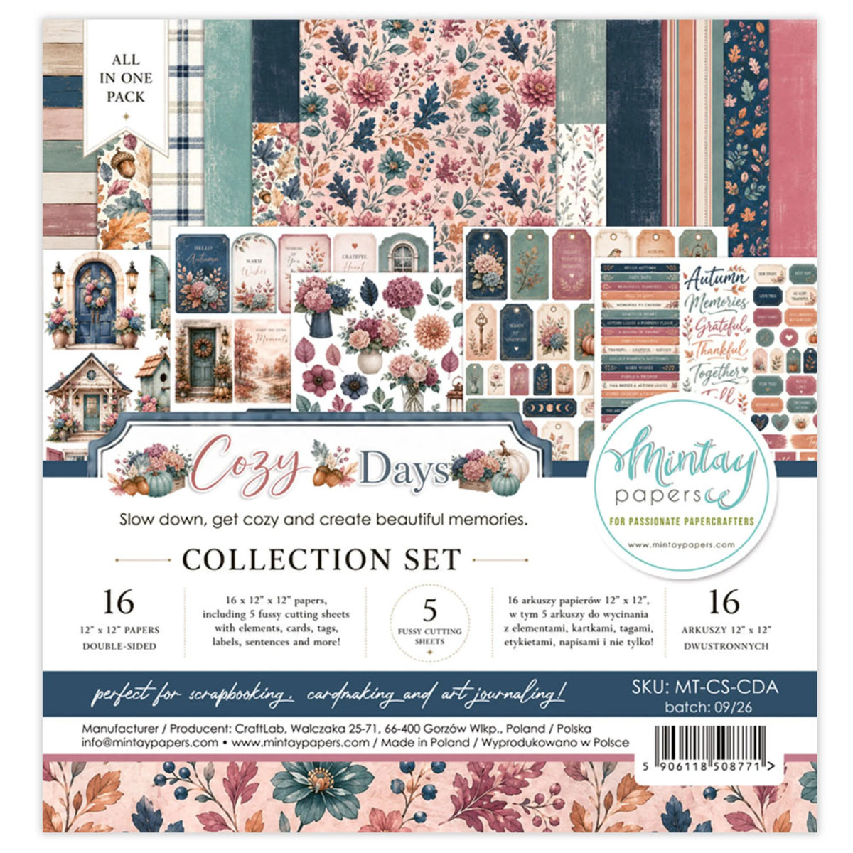Mintay Papers - Cozy Days 12x12 Inch Collection Set