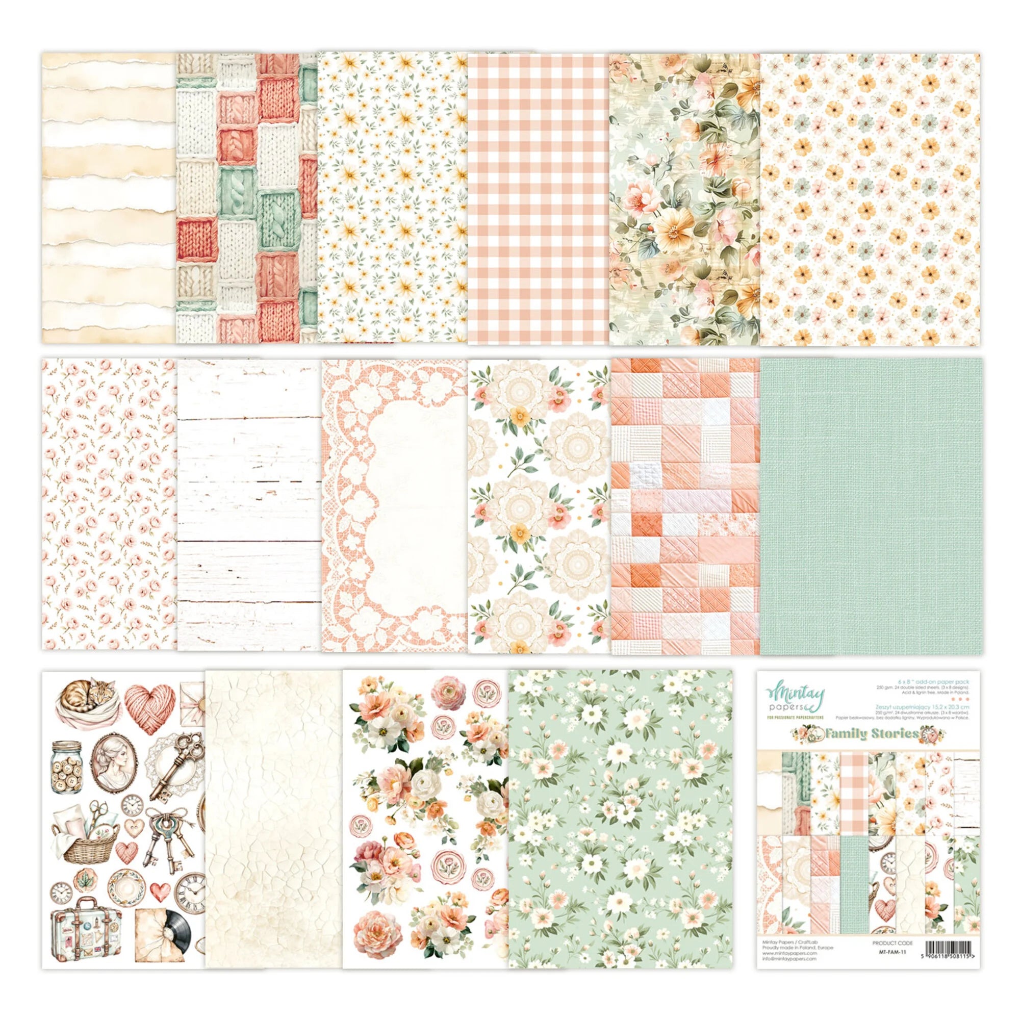 Mintay Papers - Family Stories  - Add On Paper Pad - 6 x 8"