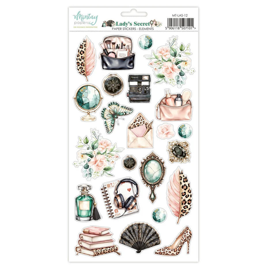 Mintay - Lady's Secret - Elements Paper Stickers - 6 x 12"