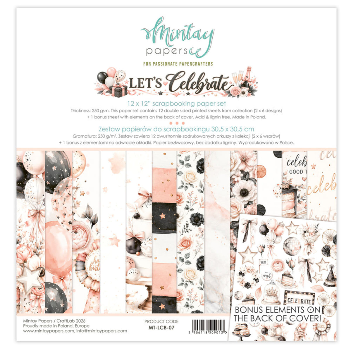 Mintay Papers - Let's Celebrate - Paper Pack - 12 x 12"