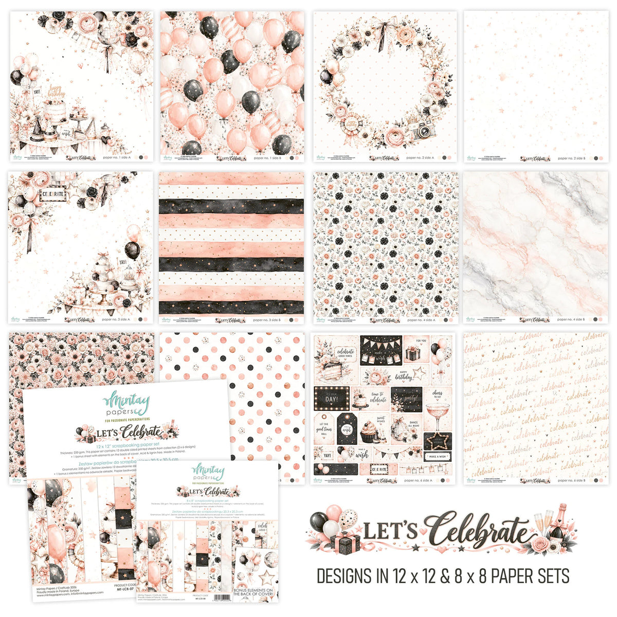 Mintay Papers - Let's Celebrate - Paper Pack - 12 x 12"