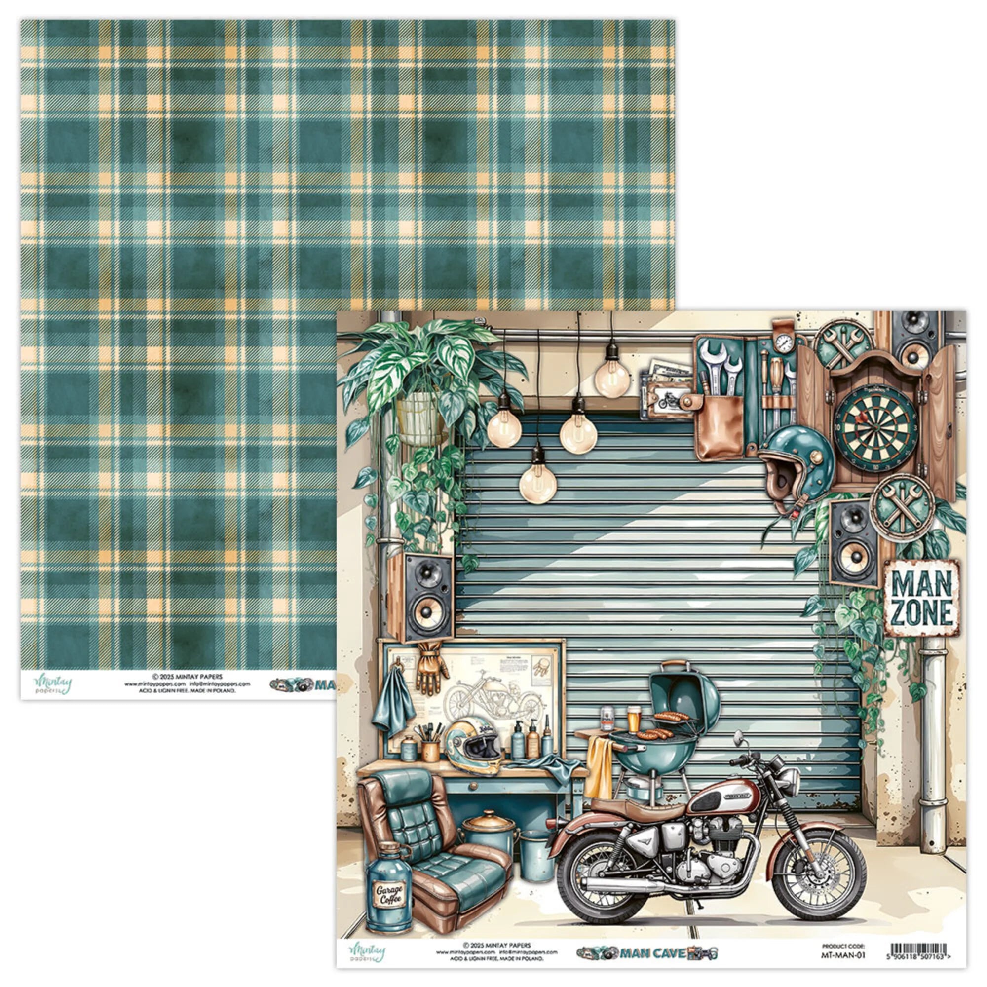 Mintay Papers - Man Cave - Paper Pad - 8 x 8"