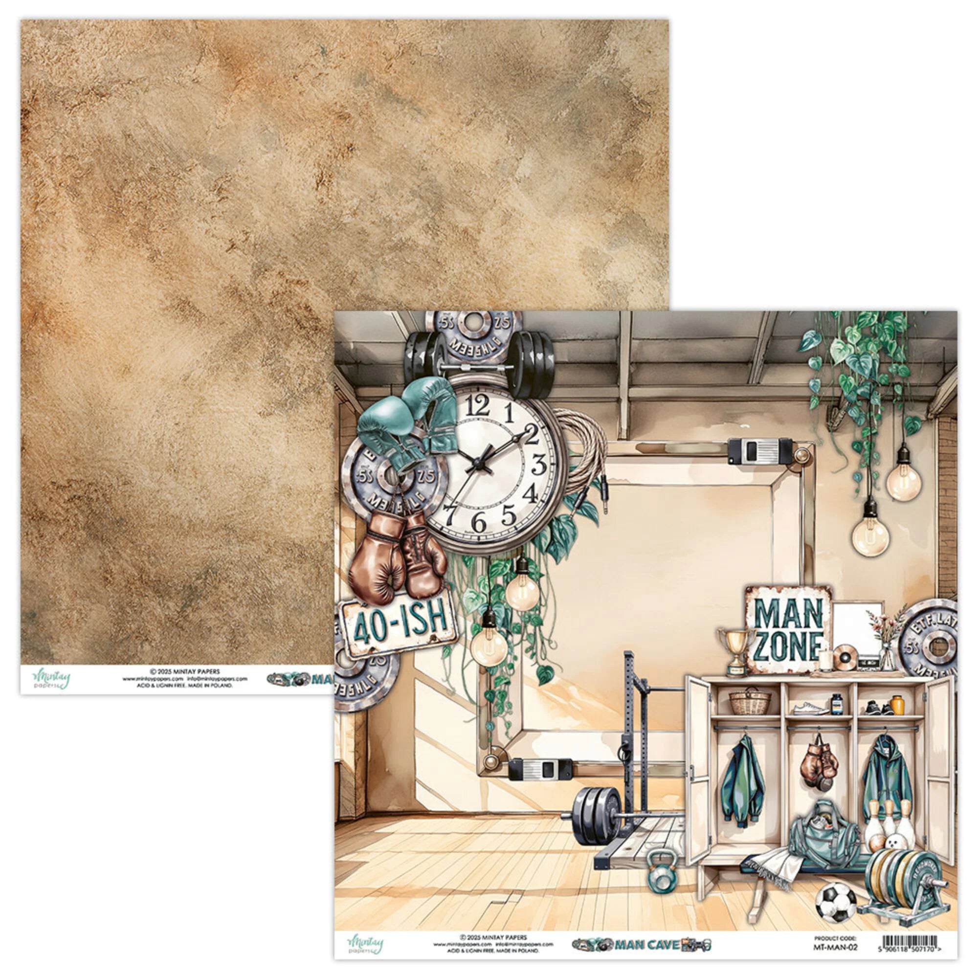Mintay Papers - Man Cave - Paper Pad - 8 x 8"