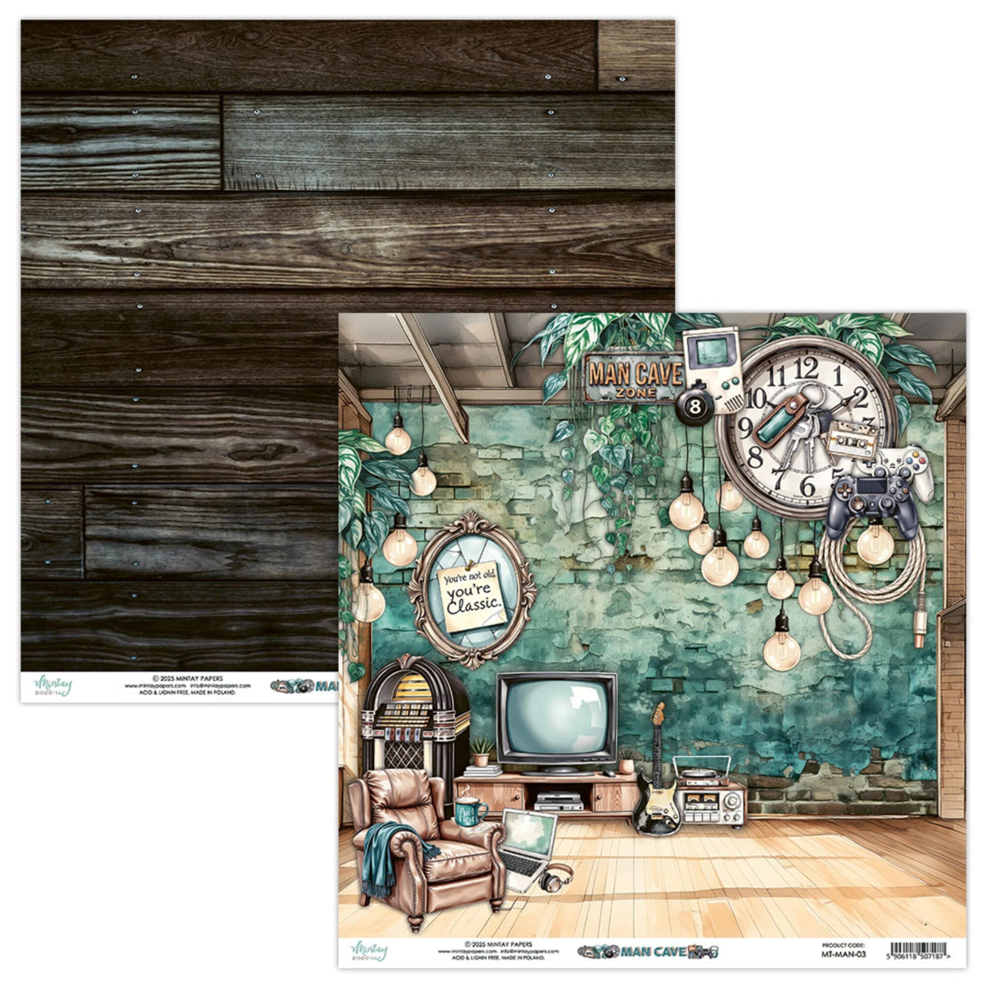 Mintay Papers - Man Cave - Paper Pad - 8 x 8"