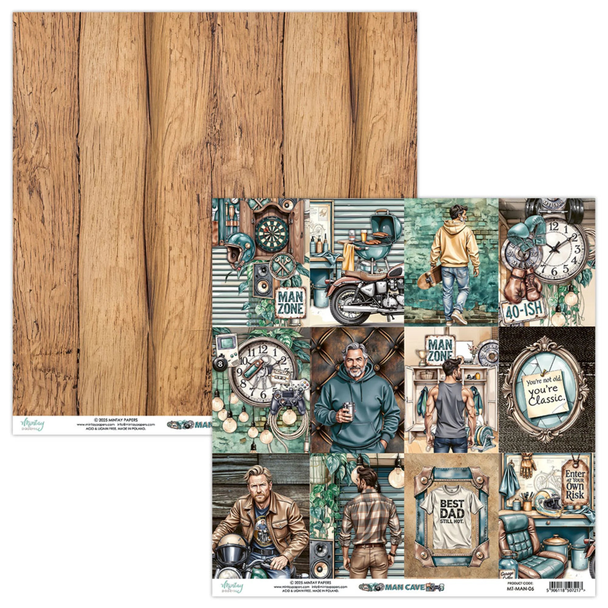 Mintay Papers - Man Cave - Paper Pad - 8 x 8"