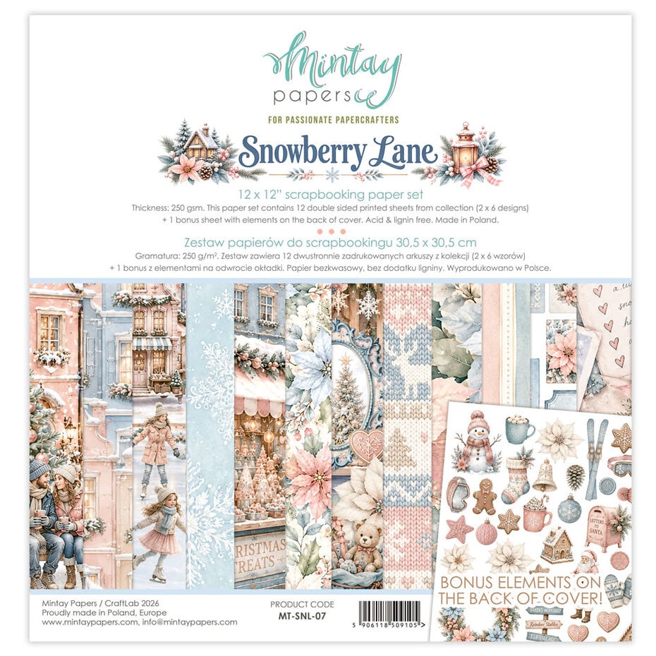 Mintay Papers - Snowberry Lane - Paper Pack - 12 x 12"