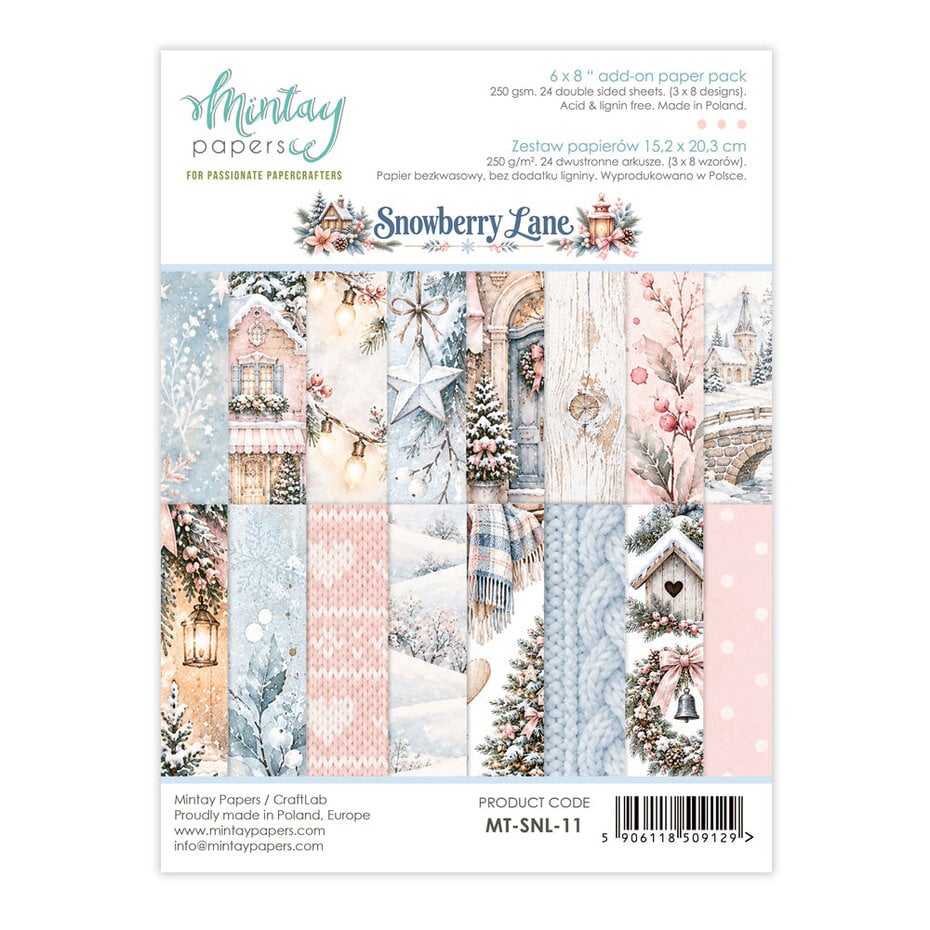 Mintay Papers - Snowberry Lane - Add On Paper Pad - 6 x 8"