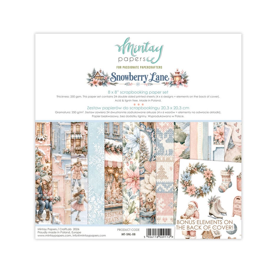 Mintay Papers - Snowberry Lane - Paper Pad - 8 x 8"