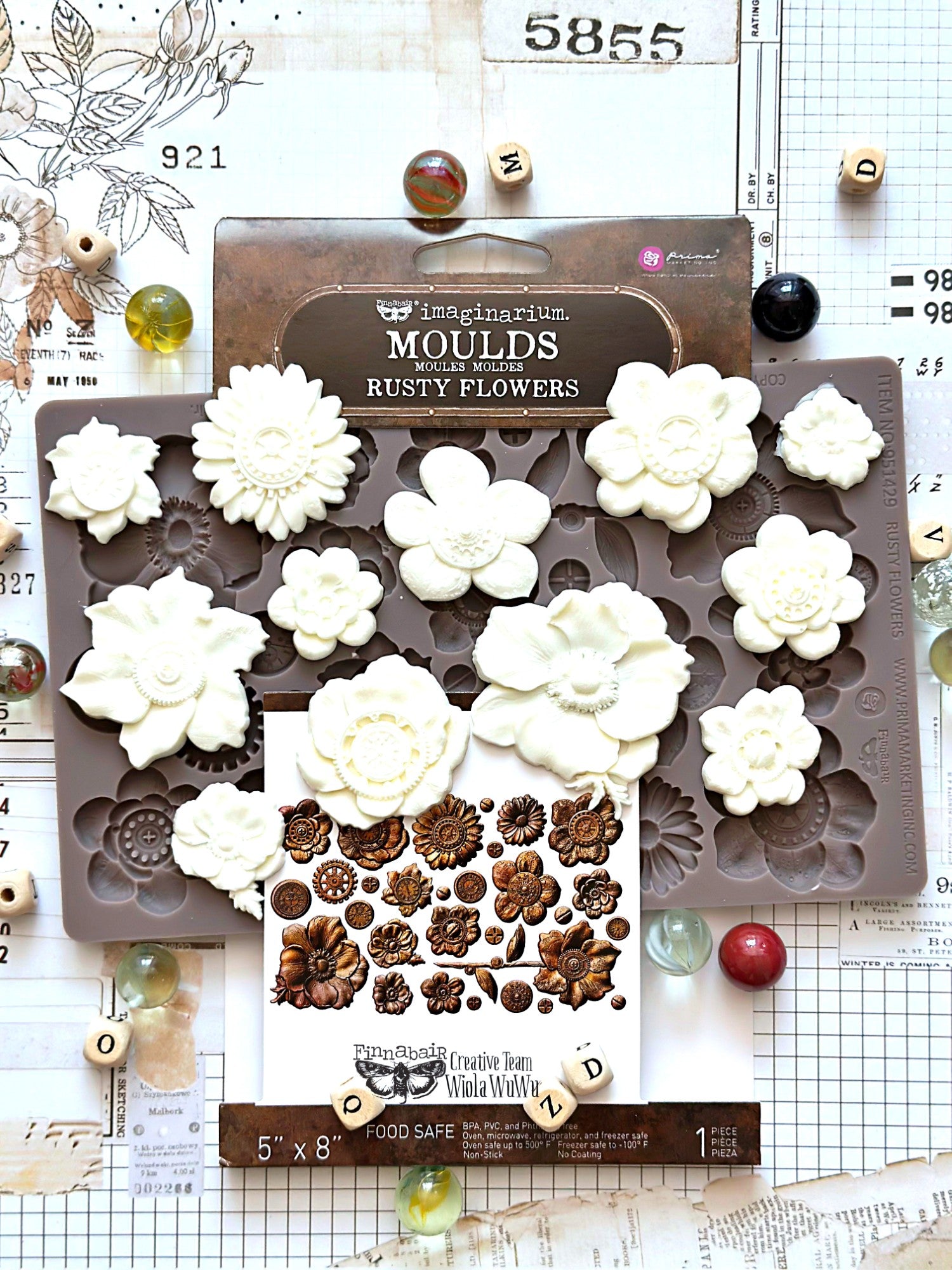 Prima - Finnabair Decor Mould - Rusty Flowers