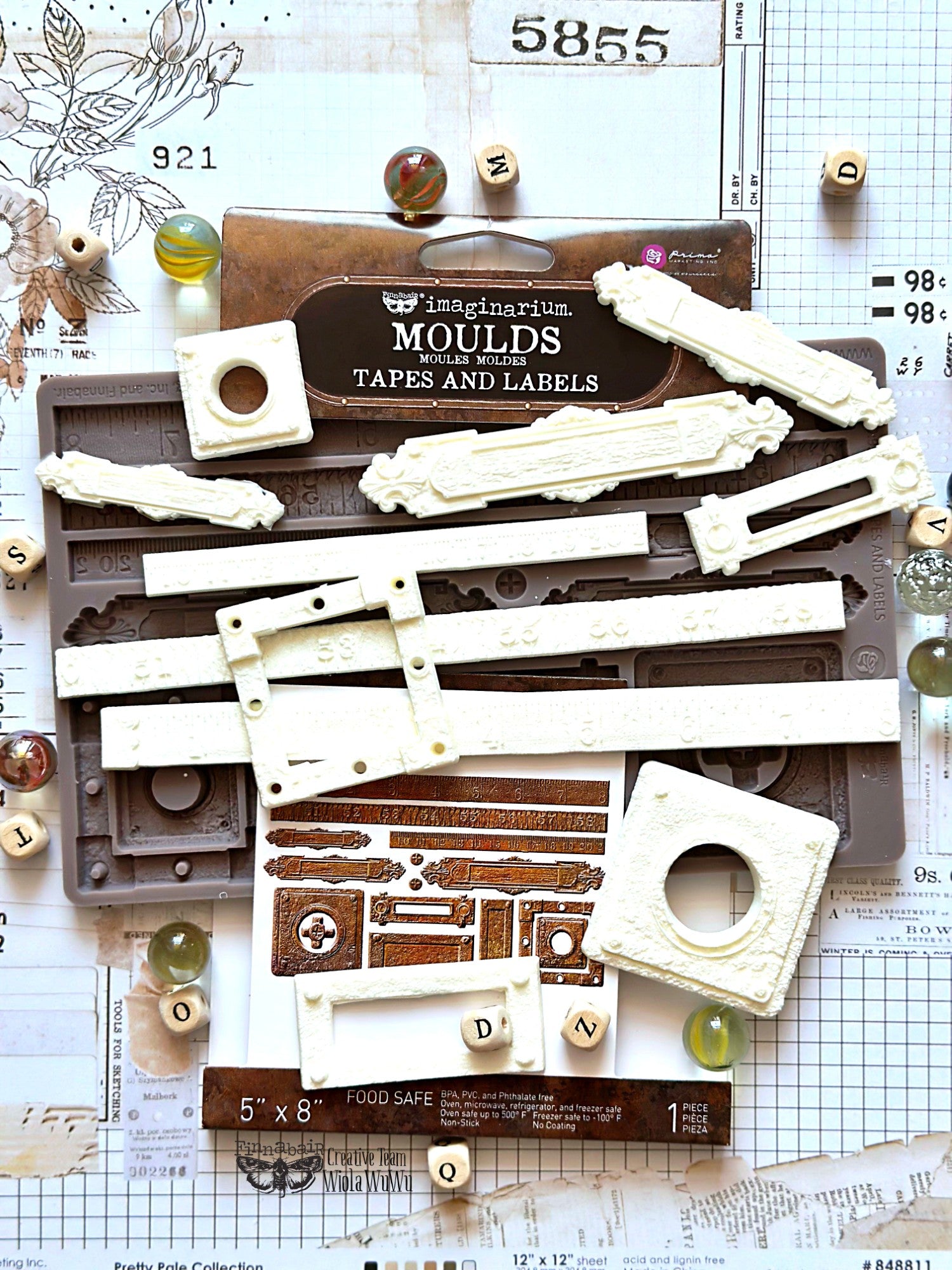 Prima - Finnabair Decor Mould - Tapes And Labels