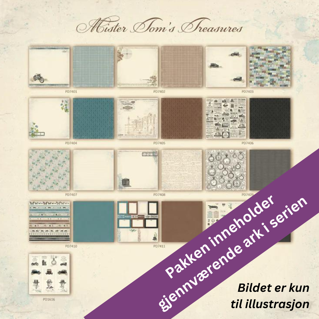 Samlepakke - Pion Design - Mister Tom's Treasures - 4 ark