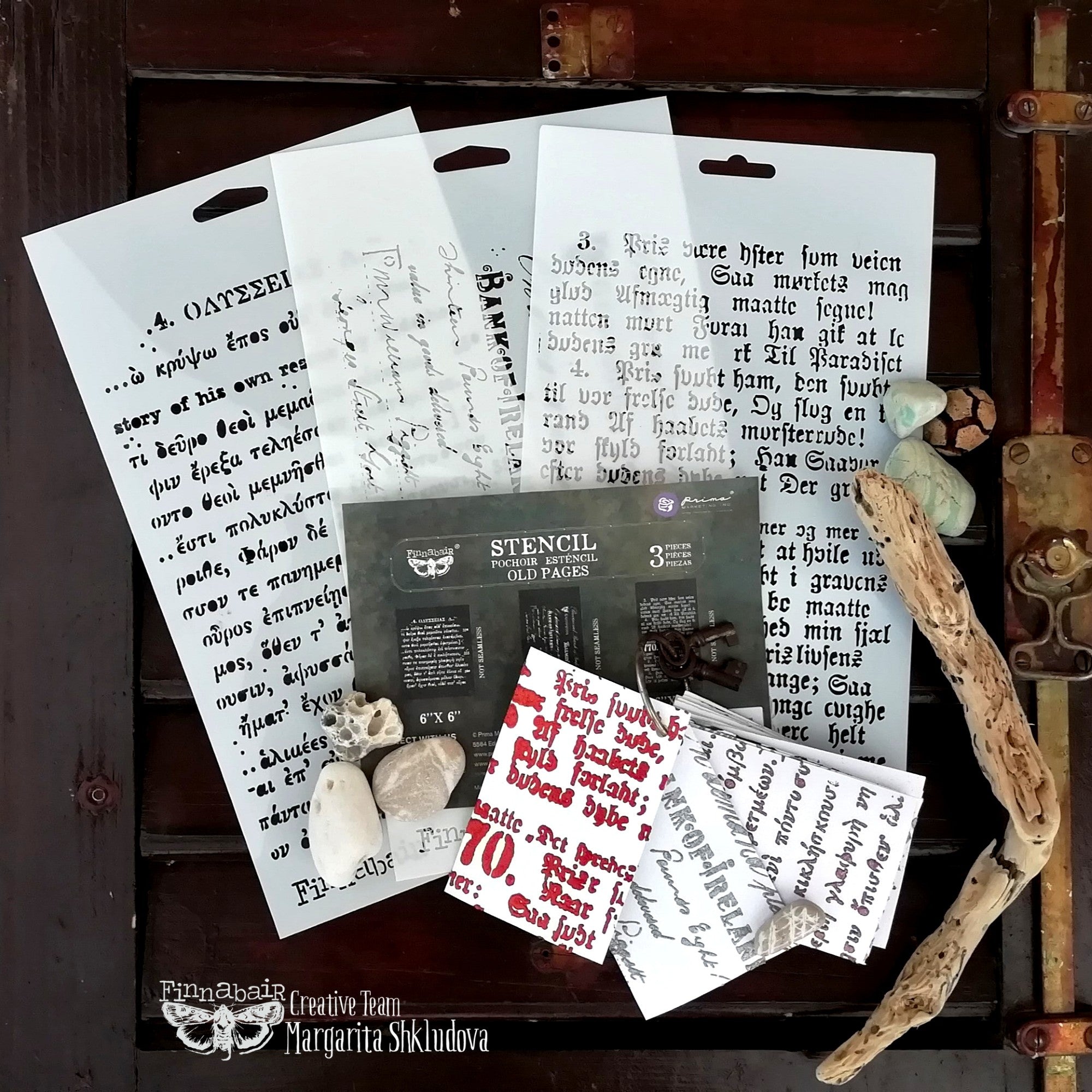 Prima - Finnabair - Elementals Stencil Set - Old Pages