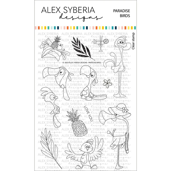 Alex Syberia Designs - Clear stamp set - Paradise Birds - A6