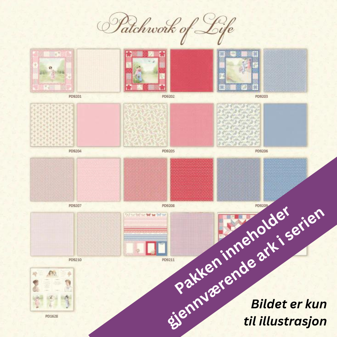 Samlepakke - Pion Design - Patchwork of Life - 16 ark