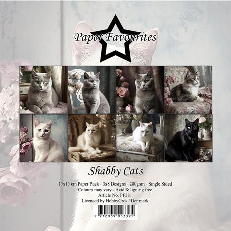 Paper Favourites - Shabby Cats - Paper Pack    6 x 6"
