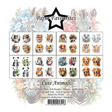 Paper Favourites - Cute Animals - Paper Pack    6 x 6"