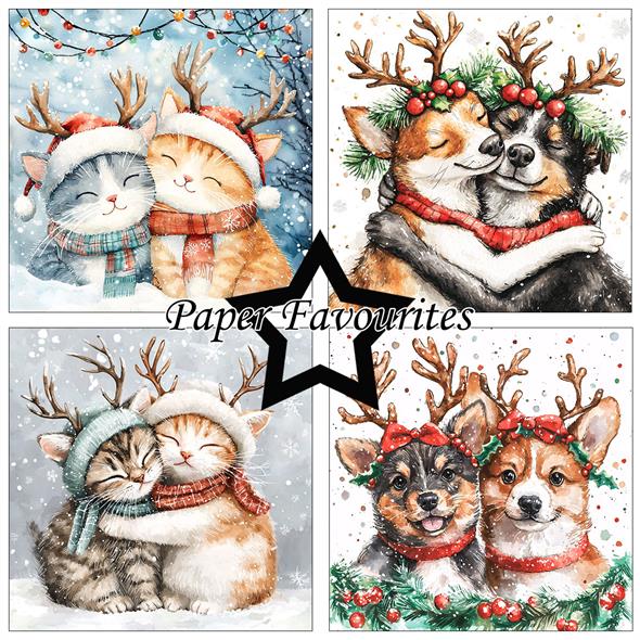 Paper Favourites - Christmas Cats and Dogs - Paper Pack    6 x 6"