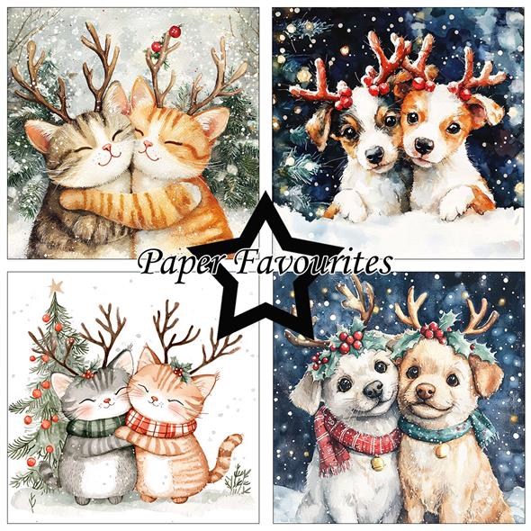 Paper Favourites - Christmas Cats and Dogs - Paper Pack    6 x 6"