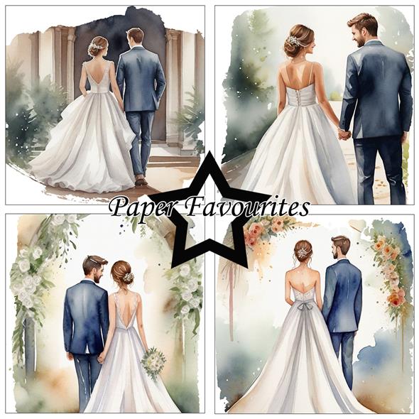 Paper Favourites - Bride & Groom - Paper Pack    6 x 6"