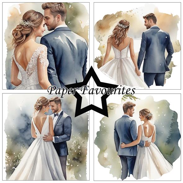 Paper Favourites - Bride & Groom - Paper Pack    6 x 6"