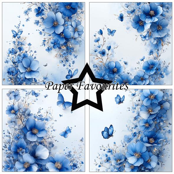 Paper Favourites - Blue Flowers - Paper Pack    6 x 6"