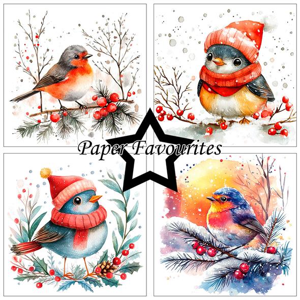 Paper Favourites - Christmas Birds - Paper Pack    6 x 6"