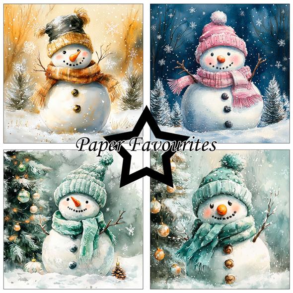 Paper Favourites - Christmas Snowman - Paper Pack    6 x 6"